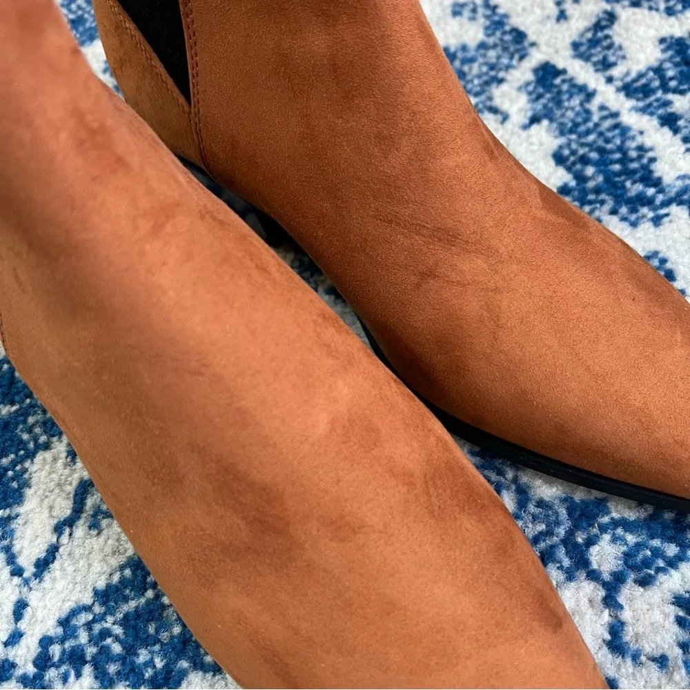 Women's Gwen Low Shaft Heeled Boots Cognac - A New Day™ 10 - Picture 6 of 8